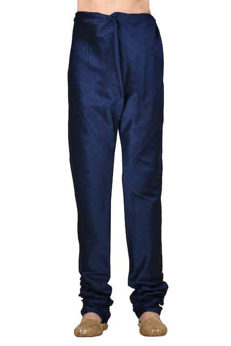 Arihant Rai Sinha_Blue Silk, Cotton Embroidery Kurta Set _at_Aza_Fashions