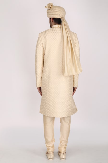 Manish Nagdeo Sequin Embroidered Sherwani Set  For Kids