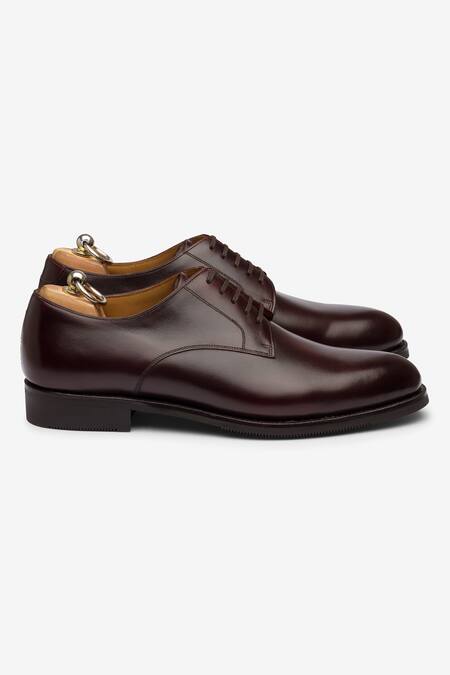 Shop_Bridlen_Brown Plain Derby Shoes_Online_at_Aza_Fashions