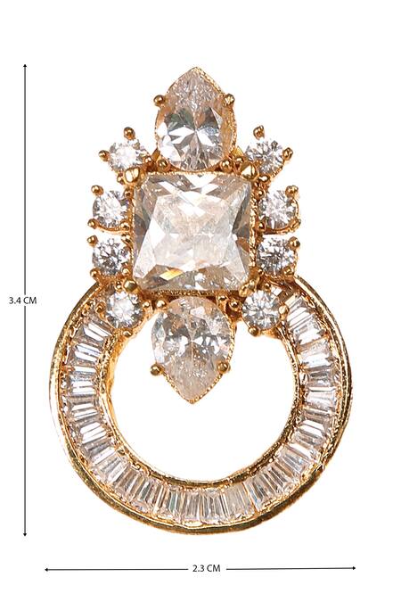 Buy AE-Tee Gold Plated Crystal Circular Earrings Online at Aza Fashions Buy_AE-Tee_Gold Plated Crystal Circular Earrings_Online_at_Aza_Fashions