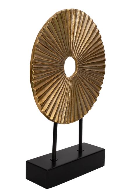 H2h_Gold Metal Gilded Radial Table Decor_at_Aza_Fashions