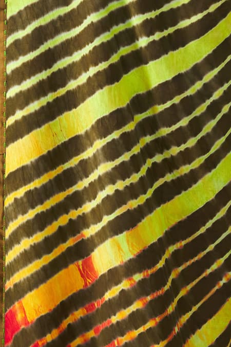 Buy_Sunira Designs_Brown Leheriya Dupatta _Online_at_Aza_Fashions