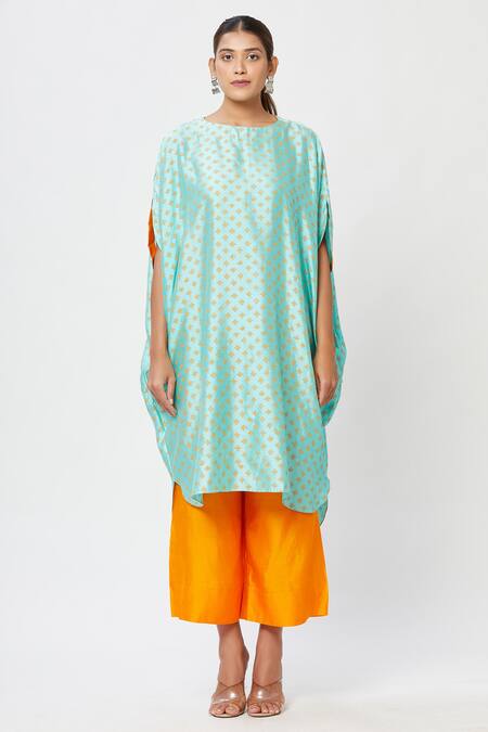 Rachana Ved_Pink Printed Geometric Motifs U Neck Kurta And Pant Set  _Online_at_Aza_Fashions