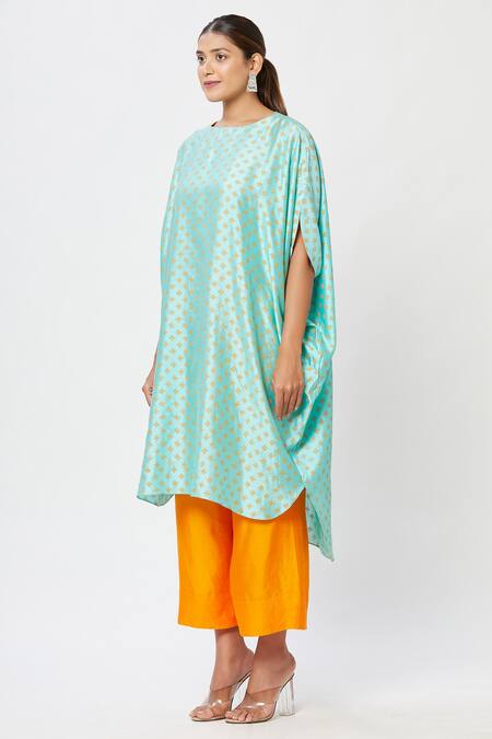 Buy_Rachana Ved_Pink Printed Geometric Motifs U Neck Kurta And Pant Set  _Online_at_Aza_Fashions