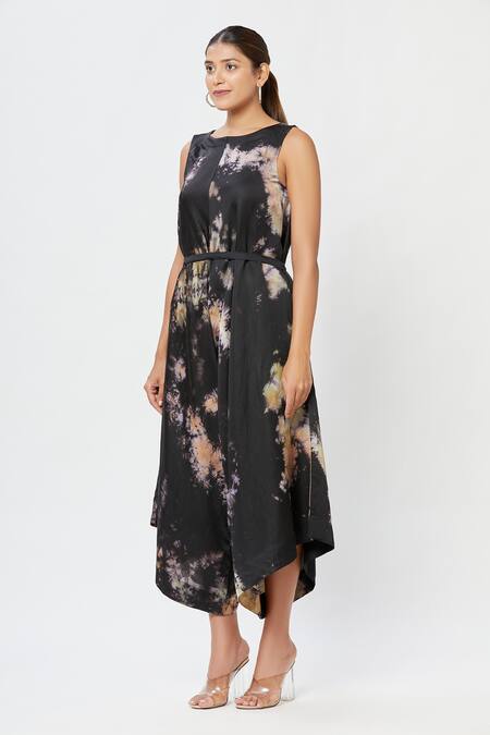 Rachana Ved_Black Round Tie And Dye Jumpsuit _Online_at_Aza_Fashions