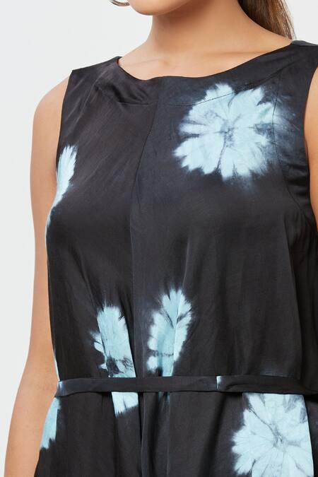 Rachana Ved_Black Round Tie And Dye Jumpsuit _at_Aza_Fashions