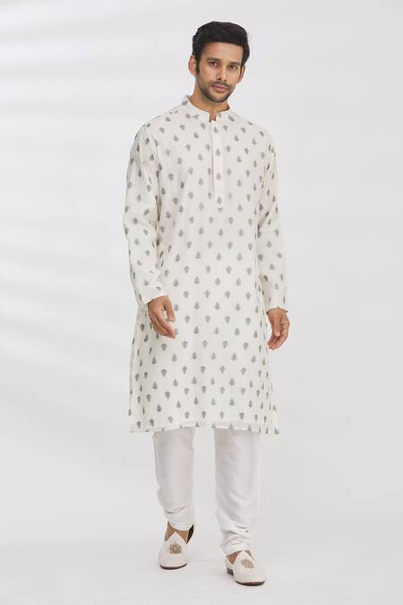 Buy Aham-Vayam White Cotton Sequin And Thread Kurta & Pant Set Online at Aza Fashions Buy_Aham-Vayam_White Cotton Sequin And Thread Kurta & Pant Set _Online_at_Aza_Fashions