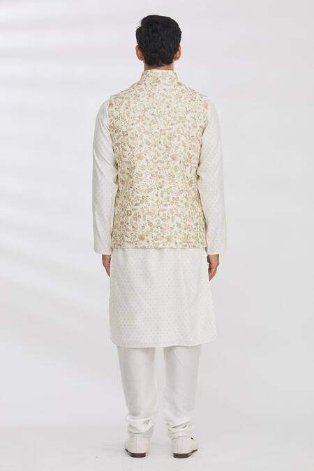 Aham-Vayam Silk Blend Nehru Jacket 