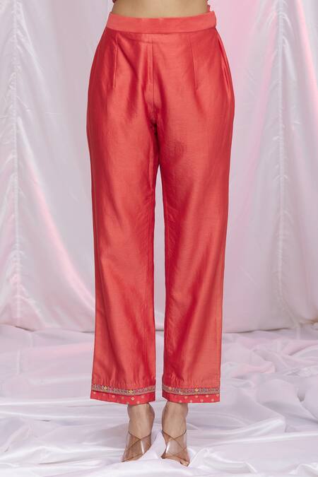 Shop Petticoat Lane By Divya Orange Net, Chanderi Floral Motifs Round Embroidered Kurta Set Online at Aza Fashions Shop_Petticoat Lane By Divya_Orange Net, Chanderi Floral Motifs Round Embroidered Kurta Set _Online_at_Aza_Fashions