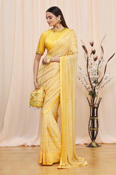 Yoshita Couture Zola Tie & Dye Saree With Blouse 