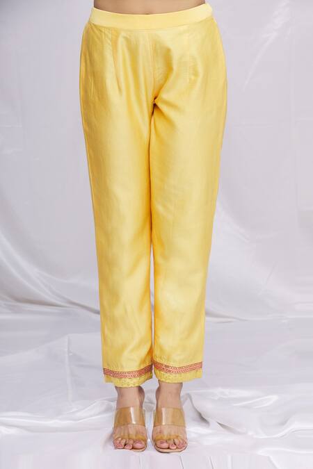 Shop Petticoat Lane By Divya Yellow Organza, Chanderi Floral Motifs, Mirror Work Round Embroidered Kurta Set Online at Aza Fashions Shop_Petticoat Lane By Divya_Yellow Organza, Chanderi Floral Motifs, Mirror Work Round Embroidered Kurta Set _Online_at_Aza_Fashions