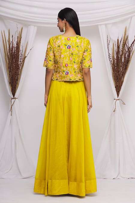 Surbhi Shah Embroidered Blouse With Lehenga Set 