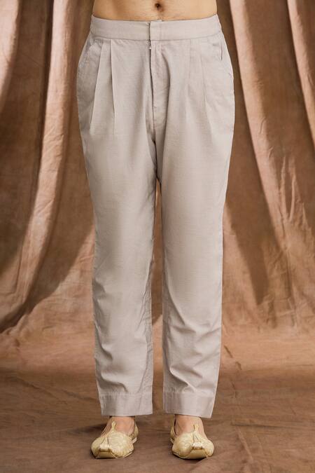 Shop Rar Studio Blue Handloom Chanderi Aari , Patra Kurta And Pant Set Online at Aza Fashions Shop_Rar Studio_Blue Handloom Chanderi Aari , Patra Kurta And Pant Set_Online_at_Aza_Fashions