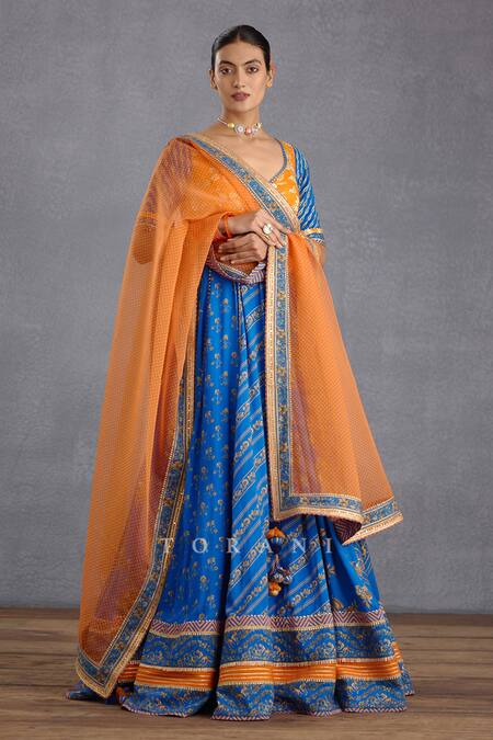 Shop Torani Blue Organza, Gota Patti, Rang Shyam Waheeda Anarkali With Dupatta Online at Aza Fashions Shop_Torani_Blue Organza, Gota Patti, Rang Shyam Waheeda Anarkali With Dupatta _Online_at_Aza_Fashions