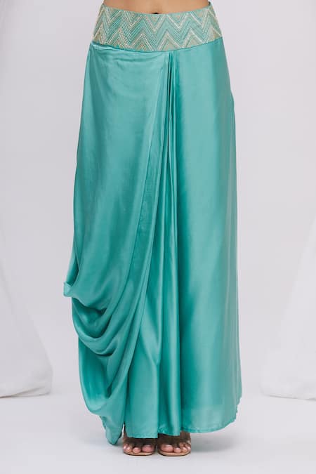 Shop Surbhi Shah Blue Cora Silk Floral, Sequin Blouse Round, Embroidered Jacket And Lehenga Set Online at Aza Fashions Shop_Surbhi Shah_Blue Cora Silk Floral, Sequin Blouse Round, Embroidered Jacket And Lehenga Set_Online_at_Aza_Fashions