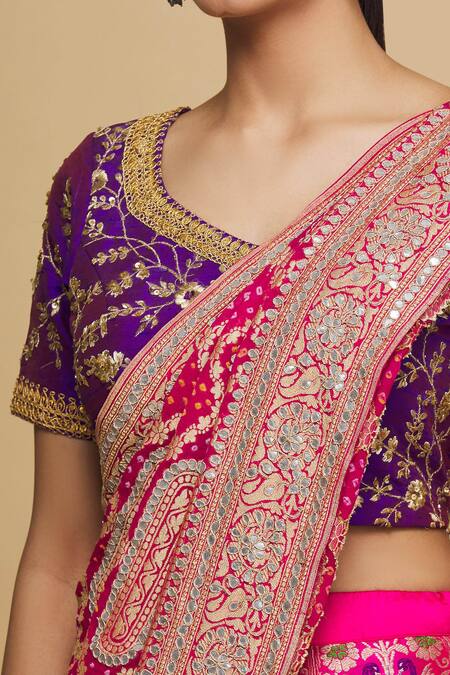 Shop_Karuna Deora_Pink Lehenga And Embroidered Blouse Set_Online_at_Aza_Fashions