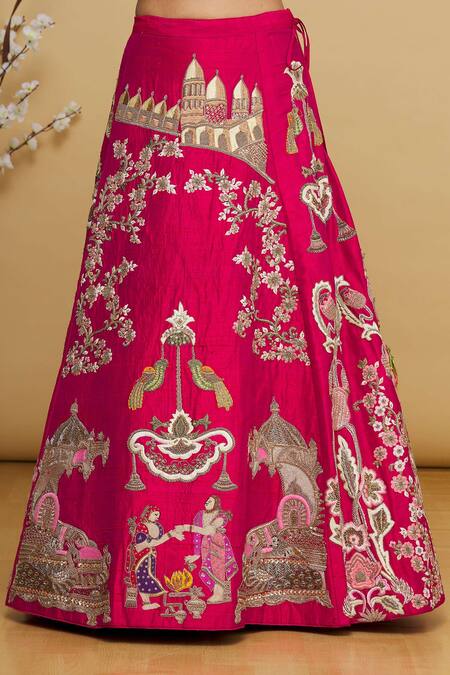 Karuna Deora Pink Embroidered Lehenga Set 5