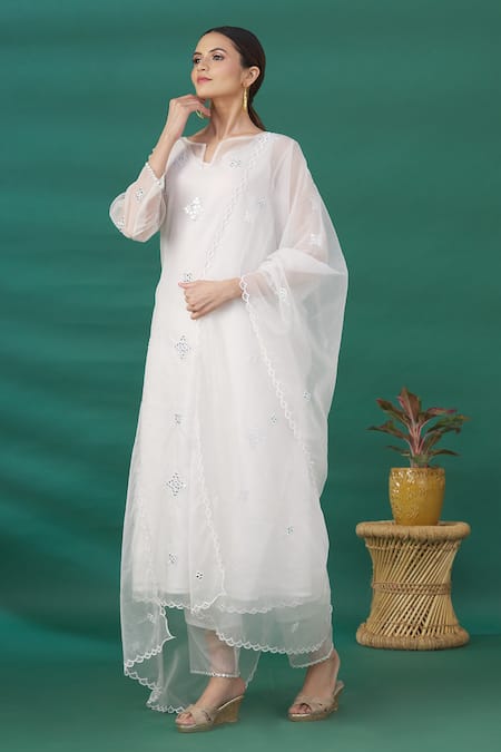 Asaga Embroidered Flared Kurta Pant Set 