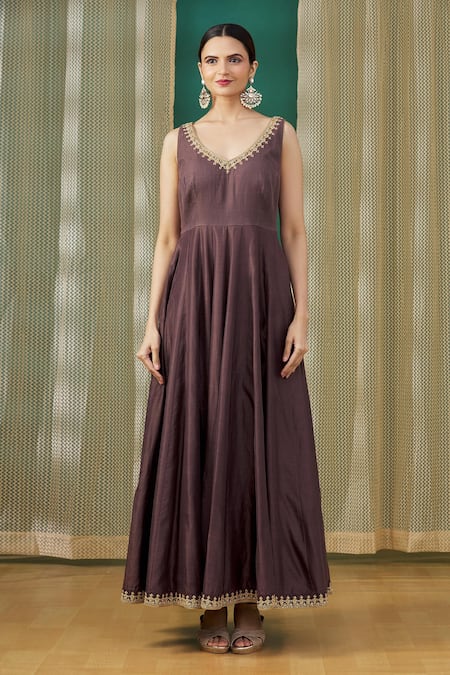 Rar Studio Brown Embroidered Jacket And Kurta Set Online at Aza Fashions Rar Studio_Brown Embroidered Jacket And Kurta Set_Online_at_Aza_Fashions