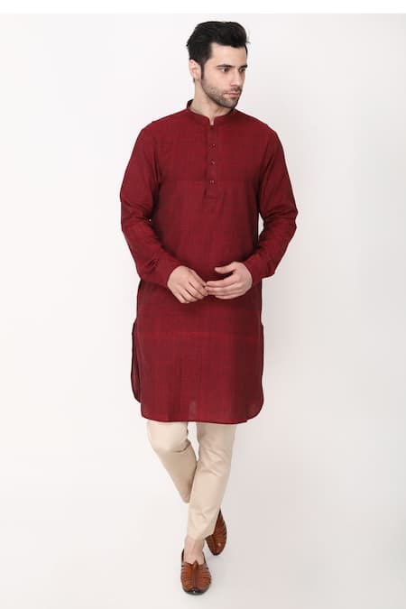 Manish Nagdeo_Blue Handloom Cotton, Cotton, Viscose Embroidery Bundi Set _Online_at_Aza_Fashions