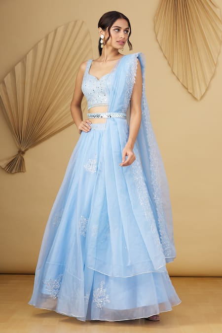 Gorgeous Powder Blue Colored Designer Lehenga Choli, Shop wedding lehenga  choli online