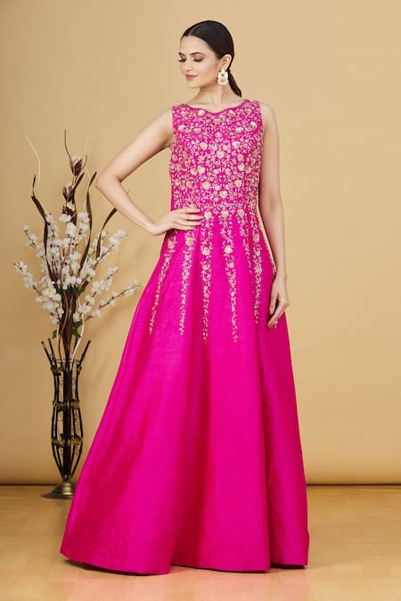 Masumi Mewawalla Floral Embroidered Gown 