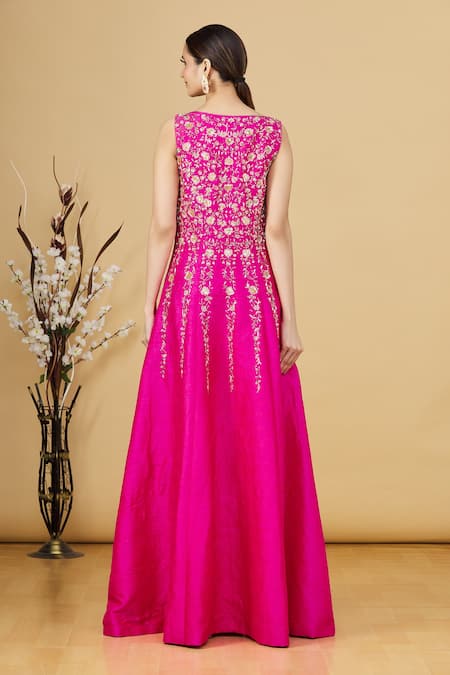Masumi Mewawalla Floral Embroidered Gown 