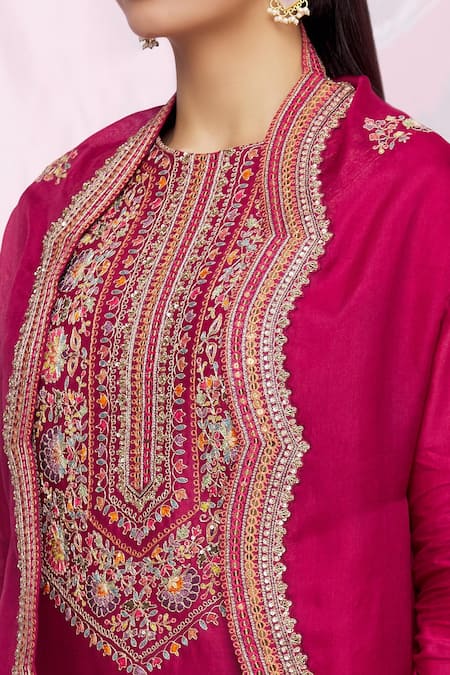 Petticoat Lane By Divya Pink Organza, Chanderi, Brocade Floral Motifs Cape Open, Sharara Set With at Aza Fashions Petticoat Lane By Divya_Pink Organza, Chanderi, Brocade Floral Motifs Cape Open, Sharara Set With _at_Aza_Fashions