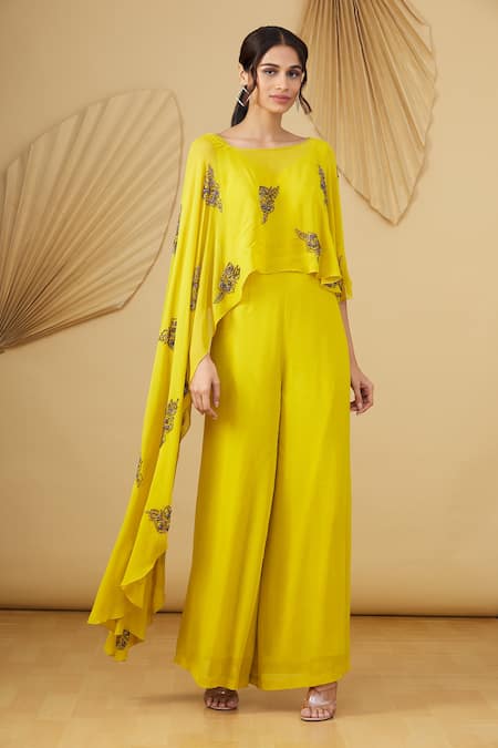 Yellow cape sales jumpsuit