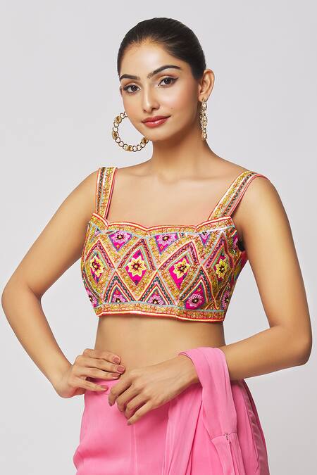 Diyarajvvir_Pink Georgette, Modal Embroidery, Cut Work, Gharara Saree Set With Printed Cape _at_Aza_Fashions