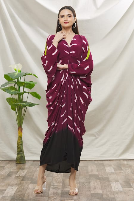 Maroon top kaftan dress