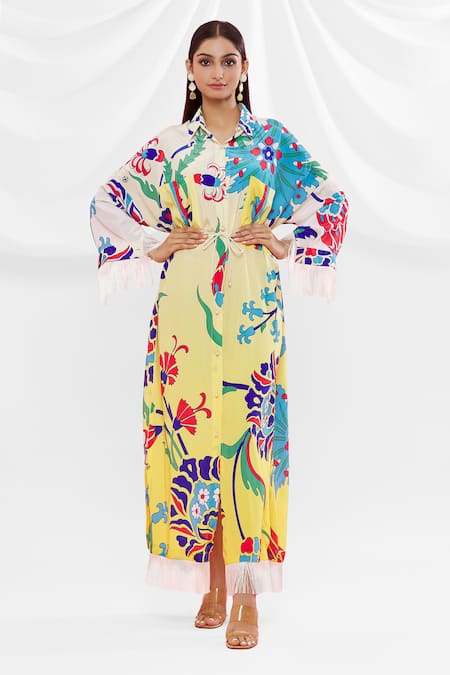 Pria Kataria Puri Floral Pattern Shirt Dress 