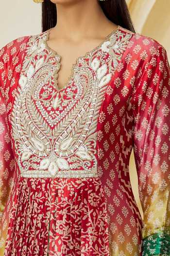 Buy Prisha Multi Color Silk Printed And Hand Embroidered Floral Anarkali Set Online at Aza Fashions Buy_Prisha_Multi Color Silk Printed And Hand Embroidered Floral Anarkali Set _Online_at_Aza_Fashions
