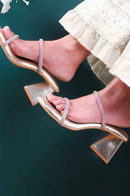Gold Heels With Butterflies Sparkly Glitter Wrap Around Sandals Luxury  Diamond Wedding Flats for Women Bling Crystal Stilletos Rhinestone - Etsy