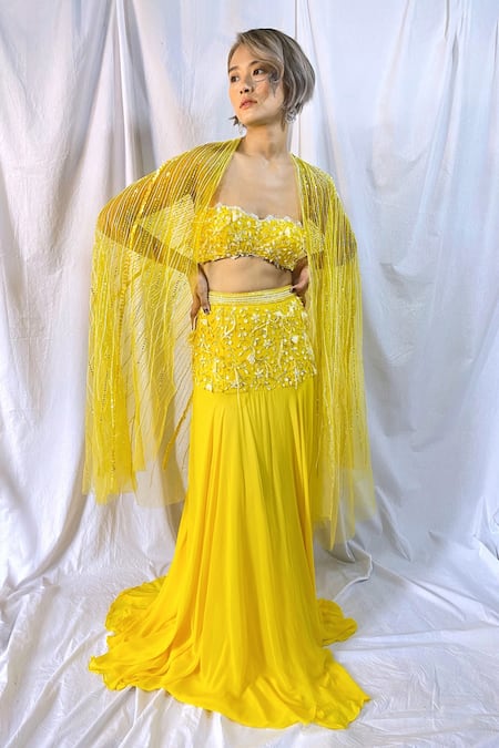 Maiti Shahani Glass Bead Embroidered Lehenga Set 