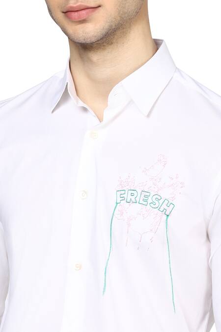 Noonoo White Giza Cotton Shirt at Aza Fashions Noonoo_White Giza Cotton Shirt _at_Aza_Fashions