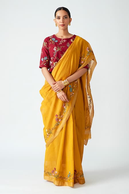 Payal Pratap Begonia Chanderi Embroidered Saree 