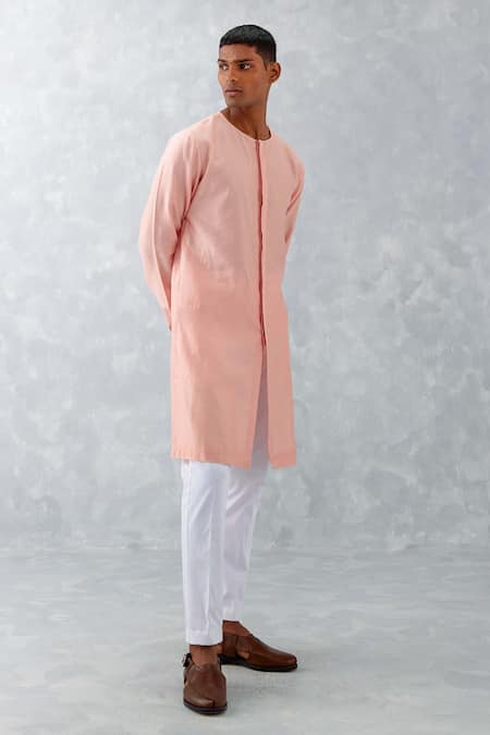 Devnaagri Pink Linen, Cotton, Silk Embroidery Flower Lace Bundi Set Online at Aza Fashions Devnaagri_Pink Linen, Cotton, Silk Embroidery Flower Lace Bundi Set _Online_at_Aza_Fashions