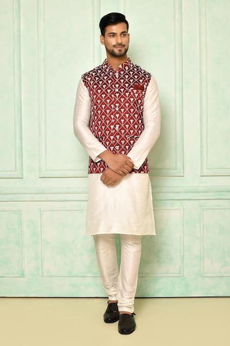 Arihant Rai Sinha Floral Embroidered Bundi 