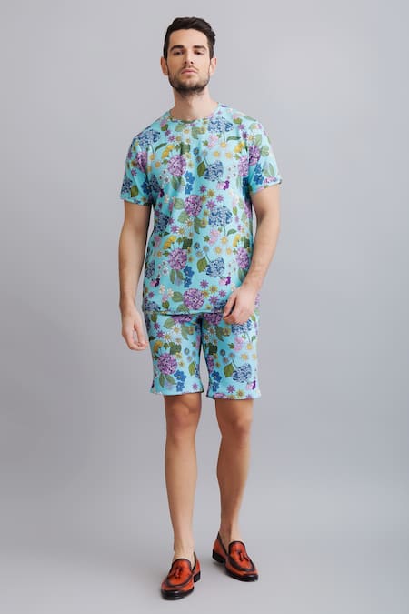 Nautanky Floral Print T-Shirt & Shorts Set 