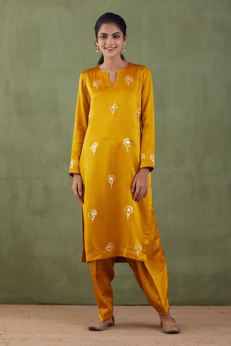 Abbaran Foil Print Kurta & Salwar Set 