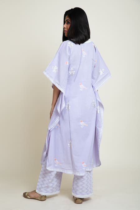 Abbaran Printed Kaftan Kurta & Palazzo Set 