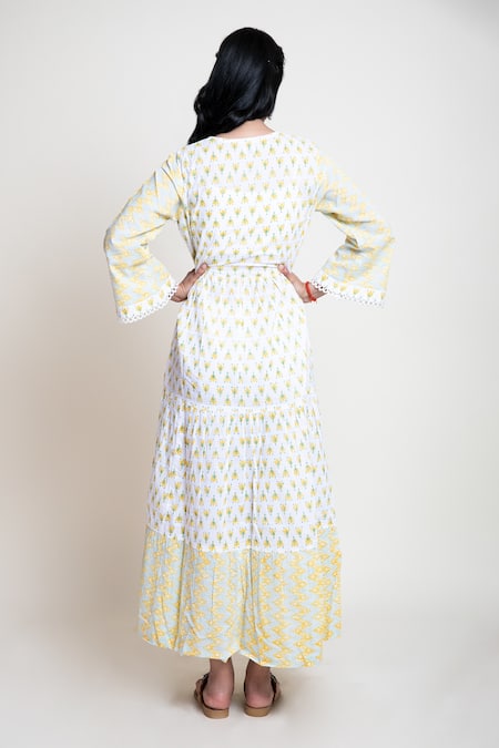 Abbaran Floral Block Print Dress 