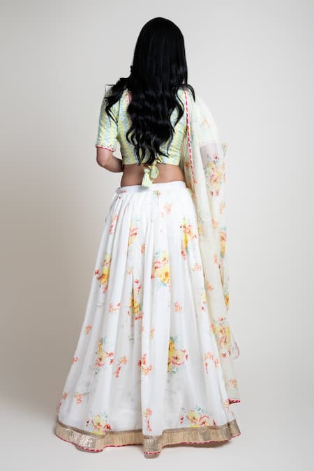 Abbaran Floral Print Lehenga Set 
