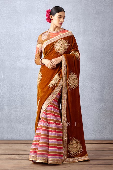 Buy Torani Yellow Velvet, Slub And Crepe Digital Print, Aftaabi Darshini Saree Online at Aza Fashions Buy_Torani_Yellow Velvet, Slub And Crepe Digital Print, Aftaabi Darshini Saree _Online_at_Aza_Fashions