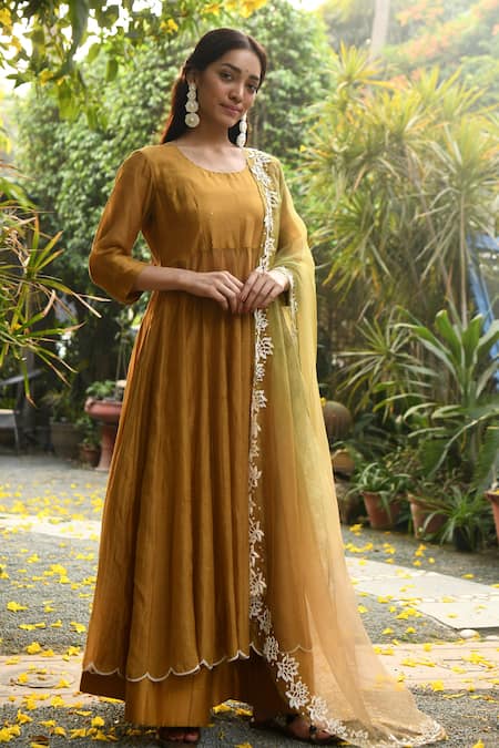 Rekha Agra Handloom Chanderi Anarkali Set 