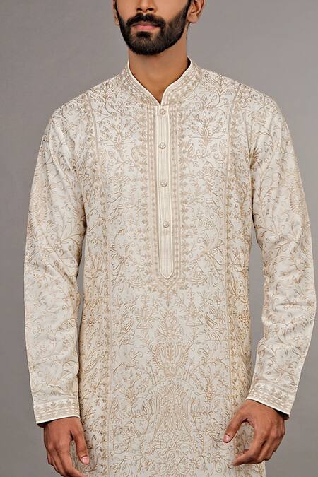 Buy Vanshik Beige Kurta Churidar Cotton Embroidered Set Online at Aza Fashions Buy_Vanshik_Beige Kurta Churidar Cotton Embroidered Set _Online_at_Aza_Fashions