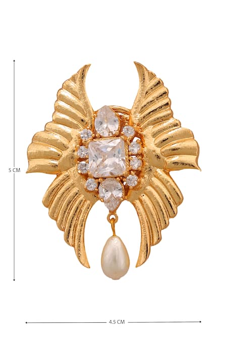 Buy_AE-Tee_Gold Plated Crystal Studs _Online_at_Aza_Fashions