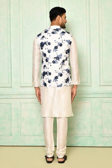 Shop Arihant Rai Sinha White Jersey Embroidery Floral Jute Nehru Jacket at Aza Fashions Shop_Arihant Rai Sinha_White Jersey Embroidery Floral Jute Nehru Jacket_at_Aza_Fashions