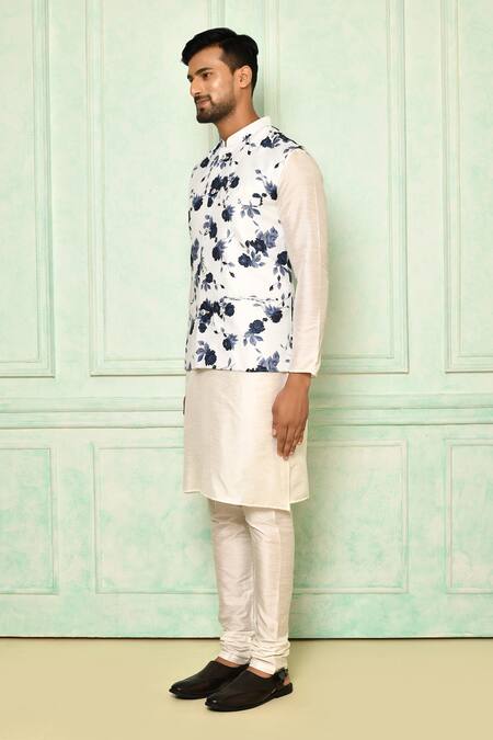 Buy Arihant Rai Sinha White Jersey Embroidery Floral Jute Nehru Jacket Online at Aza Fashions Buy_Arihant Rai Sinha_White Jersey Embroidery Floral Jute Nehru Jacket_Online_at_Aza_Fashions
